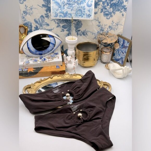 🆕 CHRISTOPHER ESBER 🧿 NWOT Brown Orbit Bikini Set - Sz US 4 / UK 8 - Picture 2 of 15